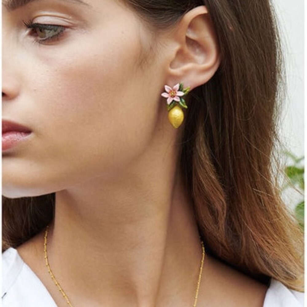Lemon flower earrings